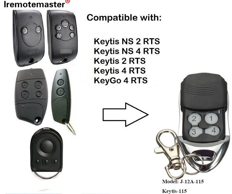 For Keytis NS 2 RTS Keytis NS 4 RTS Garage Door Remote Control 433.42MHz